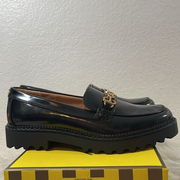 Circus NY by Sam Edelman Deana Platform Lug Sole Loafer Black & Gold Sz 9.5 NEW - Picture 5 of 16